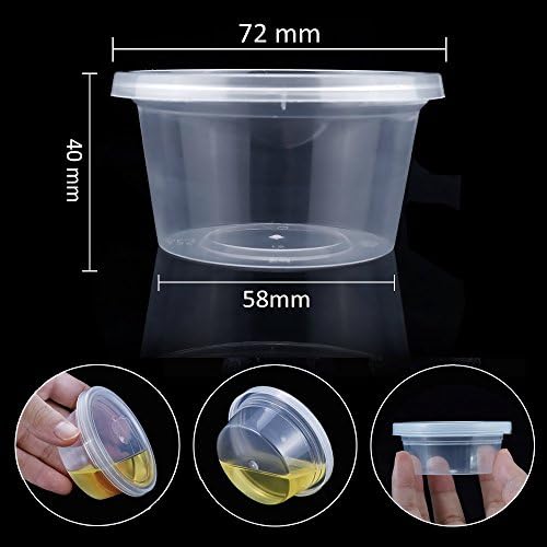Augshy 40 Pack 4Oz Slime Containers with Lids, Jello Shot Cups Condiment Containers Plastic Portion Cups with Lids for Salad Dressing Food Storage Containers