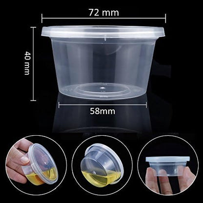 Augshy 40 Pack 4Oz Slime Containers with Lids, Jello Shot Cups Condiment Containers Plastic Portion Cups with Lids for Salad Dressing Food Storage Containers