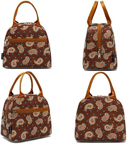 FlowFly Insulated Lunch Cooler Bag - Tote Bag Organizer for Women/Men, Cashew