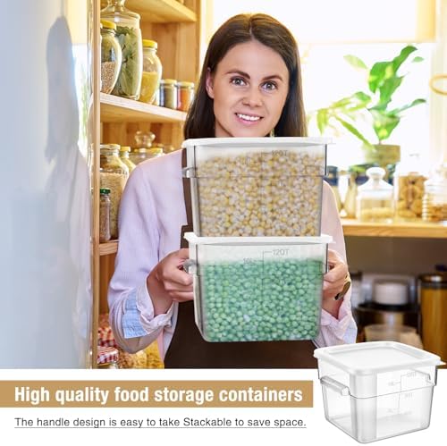 FoldTier 2 Pcs Square Food Storage Containers, White, 12 Qt