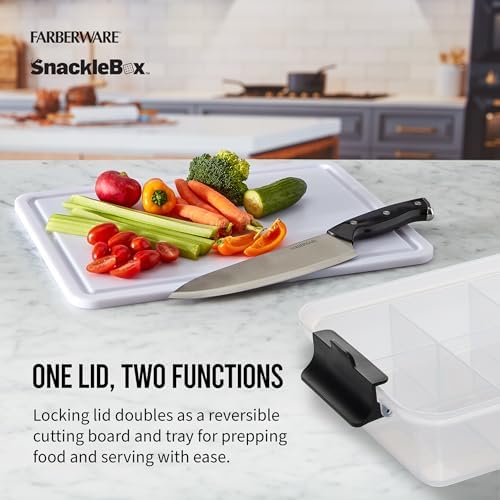 Farberware Snacklebox 7.8 x 12.7 Inch Cutting Board with Lid