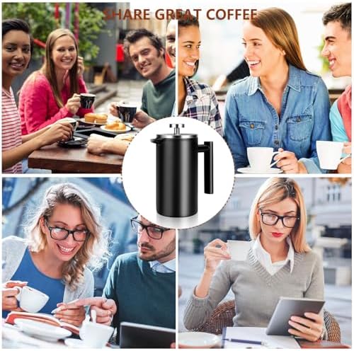 34 OZ Large French Press, Premium Stainless Steel French Press Coffee Maker