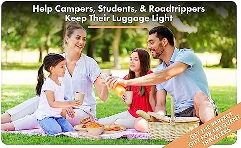 FOODLE Wheat Straw Dinnerware Set - Picnic, Camping Plates Cups and Bowls