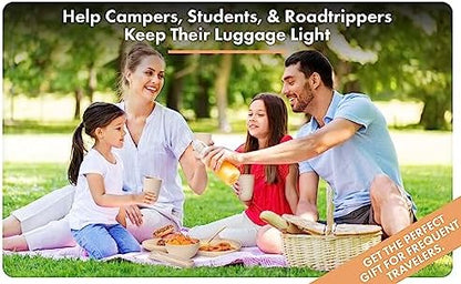 FOODLE Wheat Straw Dinnerware Set - Picnic, Camping Plates Cups and Bowls