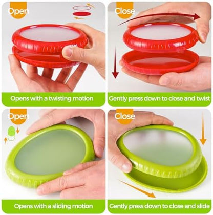 Avocado Saver & Onion Storage Set,4 Pcs Silicone Fruit Vegetable Anti-oxidation Box,Reusable Fridge Fresh Pod Food Storage,Perfect Containers for Lemons, Tomato & Garlic