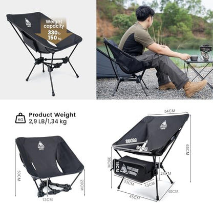 ONETIGRIS Tigerblade Camping Chair, Lightweight Folding Backpacking Hiking Chair, Compact Portable 330 lbs Capacity
