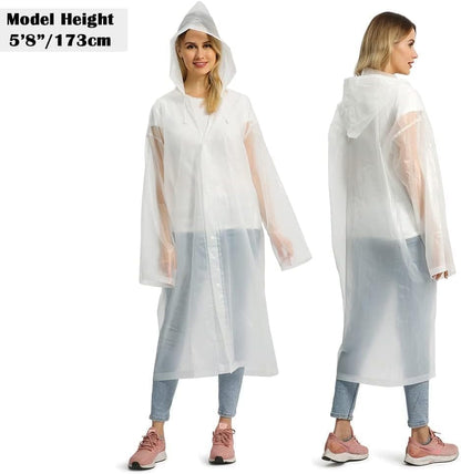 Opret 2 Pack Raincoats for Adults Reusable, EVA Rain Ponchos Lightweight Rain Coat Waterproof Rain Gear for Men and Women