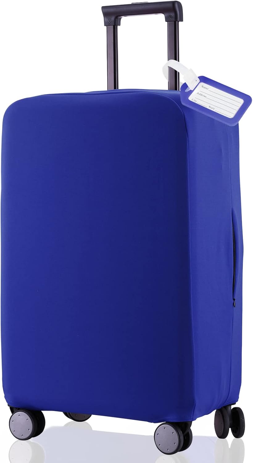Travel Luggage Cover Suitcase Protector Scratch-Resistant Fit 19-31 Inch Suitcase, Not Included Suitcase (Blue, 2XL(30-31 inch))