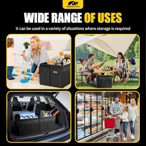 MIKKUPPA Trunk Organizer with Lid - 35L Collapsible Car Organizer, 2 Pcs