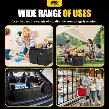 MIKKUPPA Trunk Organizer with Lid - 35L Collapsible Car Organizer, 2 Pcs