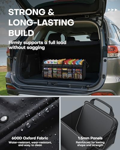 HOTOR Tactical Trunk Organizer - Car Storage with Front MOLLE Pockets