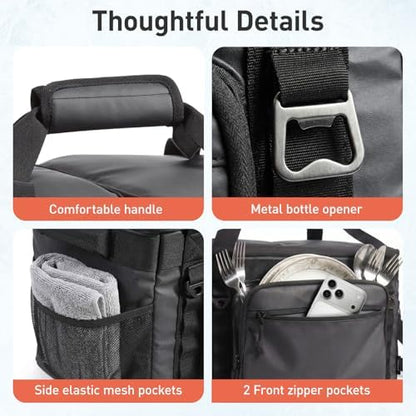 TOURIT 2-Zone Soft Cooler Bag 30/48 Cans, Dry & Wet Insulated Beach Cooler