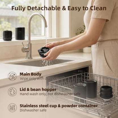 ShanSon Portable Coffee Maker with 38 Adjustable Grind Pour-Over Dripper