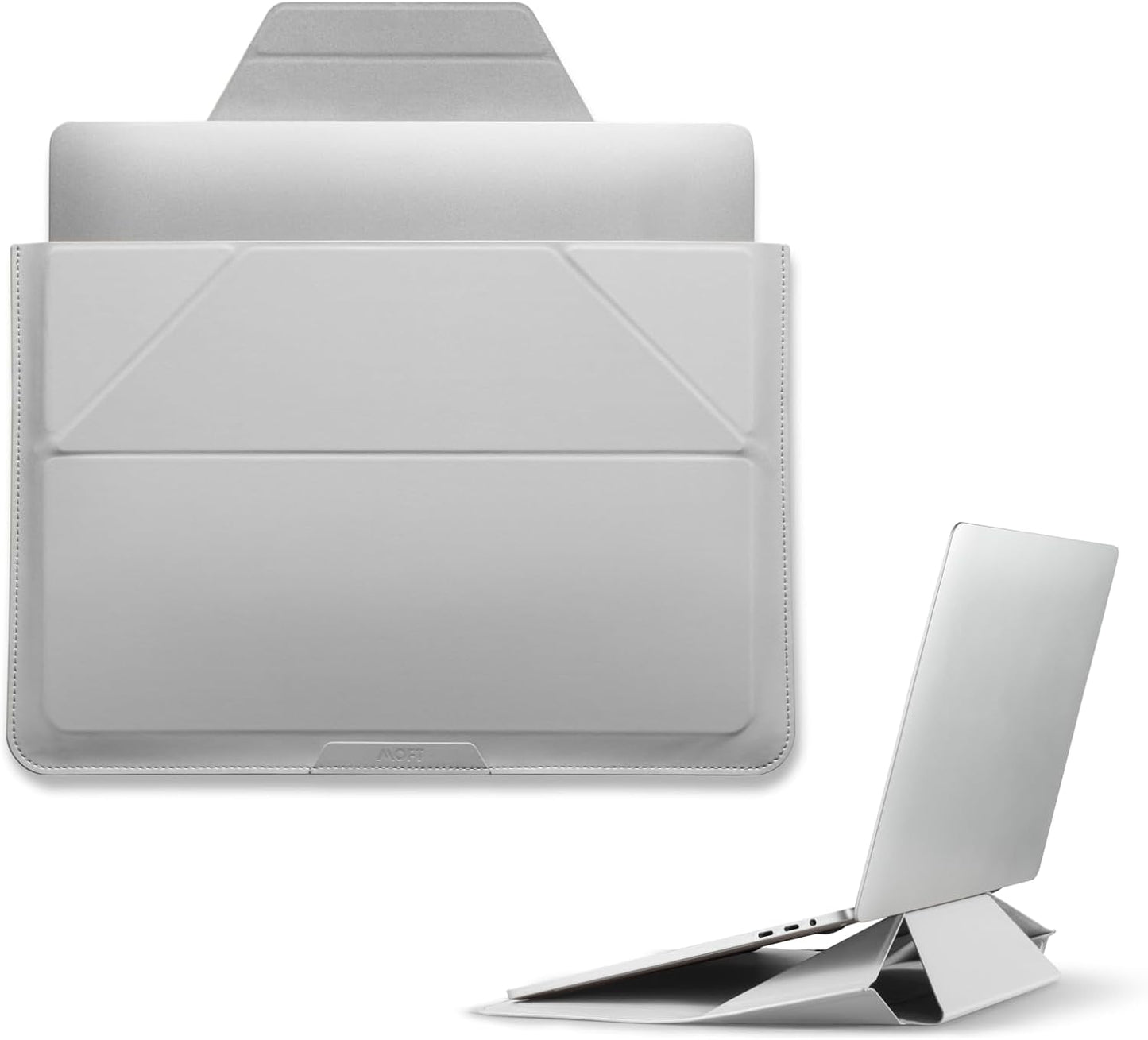 MOFT Laptop Carry Sleeve, 2-in-1 Laptop Bag & Stand for 16" MacBook Air/Pro & Dell/HP/Lenovo/Asus, Stylish Slim Computer Sleeve Bag with Expandable Storage for Computer Accessories, Misty Cove