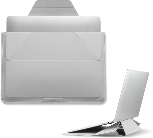 MOFT Laptop Carry Sleeve, 2-in-1 Laptop Bag & Stand for 16" MacBook Air/Pro & Dell/HP/Lenovo/Asus, Stylish Slim Computer Sleeve Bag with Expandable Storage for Computer Accessories, Misty Cove