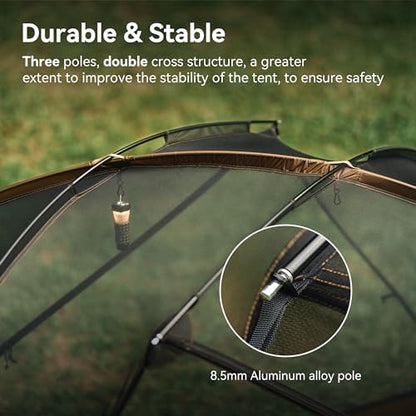 Thous Winds 2 Person Camping Tent, Lightweight Waterproof Windproof Dome Tent, Easy Set up Multifunction Tent for Outdoor Camping Hiking