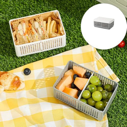 Stackable Food Storage Container Ventilated Lid for Freshing Easy Fold Outdoor Activities Sturdy Kitchen Organizers Food Box with Microwaveable