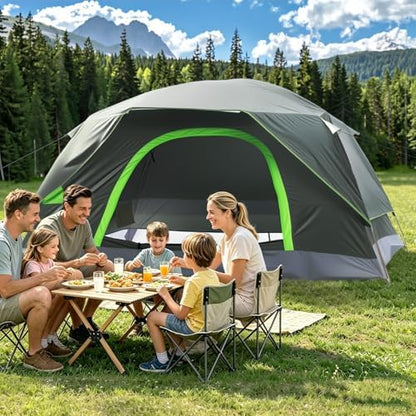 2-3 Person Camping Tent, Waterproof Windproof Dome w/Rain Fly & Mesh