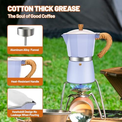 12 Cup Aluminum Espresso Stovetop Moka Pot Express Coffee Maker Percolator Italian Classic Mocha Coffee Machine for Italian and Cuban Cafe Brewing for Home & Camping 600ml 20oz