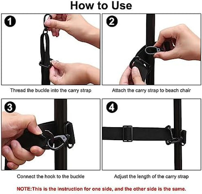 Carry Strap for Folding Chair, Adjustable Beach Chair Backpack Straps,for Beach, Camping