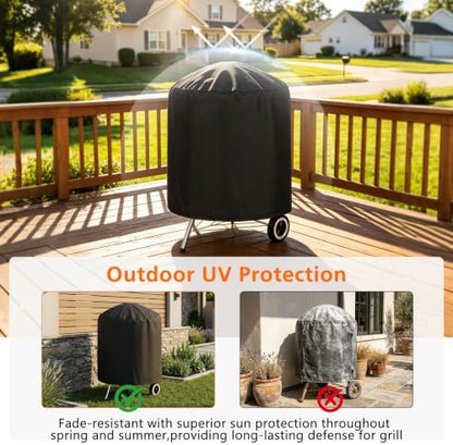Round BBQ Grill Cover for Weber 22" and Most Kettle Charcoal Grill
