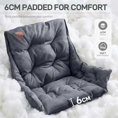 EVER ADVANCED 2 Set Camping Chair Detachable Cushion Supports 400LBS Grey