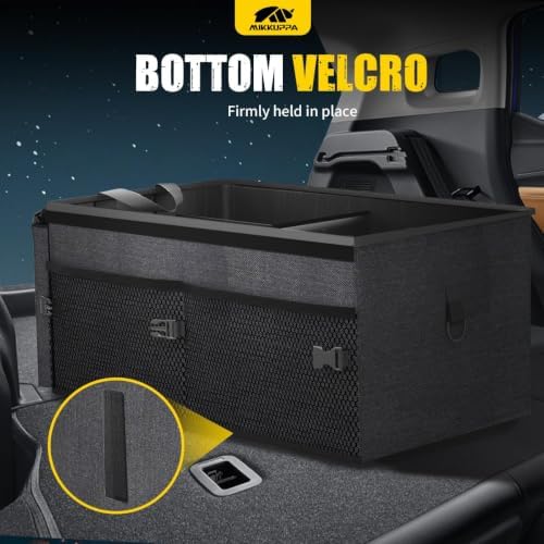 MIKKUPPA Trunk Organizer with Lid - 65L Collapsible Car Organizer, Black
