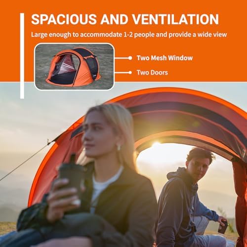 EchoSmile Instant Pop Up Camping Tent, 2/4/6 Person Easy Setup Tent