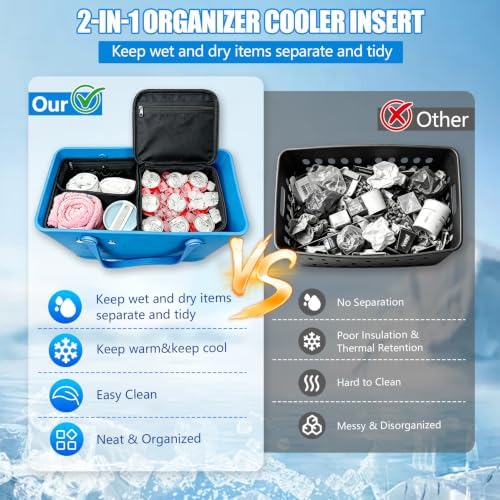 Cooler Insert for X Large Bogg Bag Leakproof Insulated with Mesh Organizer