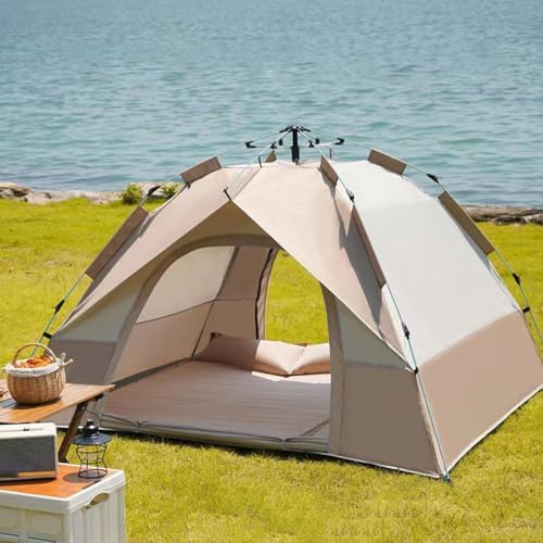 Camping Tent Pop Up,Backpacking Tents, Automatic Family Camping Tent, Instant Tents for Camping,Easy Set Up Tent,Portable Dome Tent for Camping Hiking & Traveling (Color : /Khaki, Size : 2-3 Persons