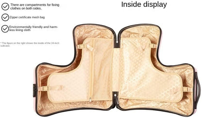 Travel Suitcases PC Kids' Luggage Suitcase with Wheels Ride-On Rolling Trolley Case Fits to Kid 6-12 Years Old (Checkd-24-Inch)