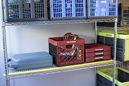 CleverMade Collapsible Milk Crates, 25L 1 Pack, 50 lb, Brick Red