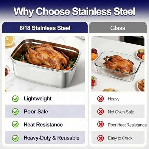 QCQHDU Kimchi Containers, Stainless Steel Food Storage Containers with Lids