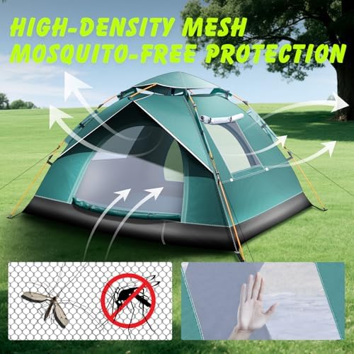 2-3 Person Camping Tent Automatic Instant Pop-Up Tents for Camping Easy and Quick Setup Camping Tent Waterproof Tent Family Tent for Camping/Backpacking/Hiking/Beach/Backyard/Outdoor Events