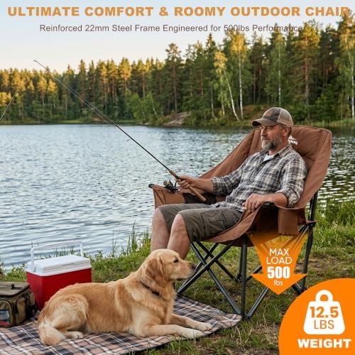 2 Pack Oversized Camping Chairs for Adults Heavy Duty