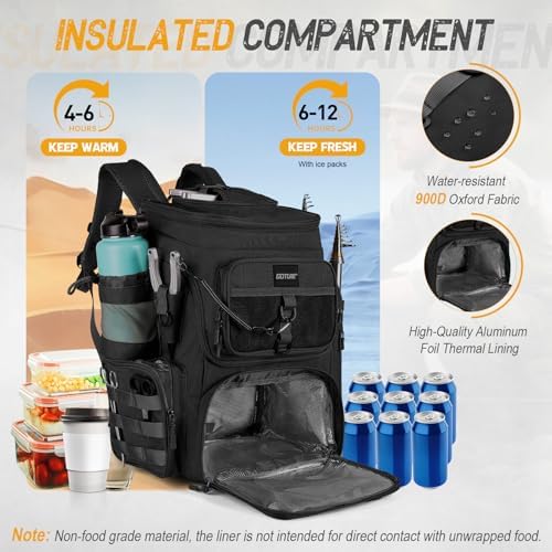 Goture Fishing Backpack with 4 Tackle Boxes,55L Tackle Backpack with Cooler