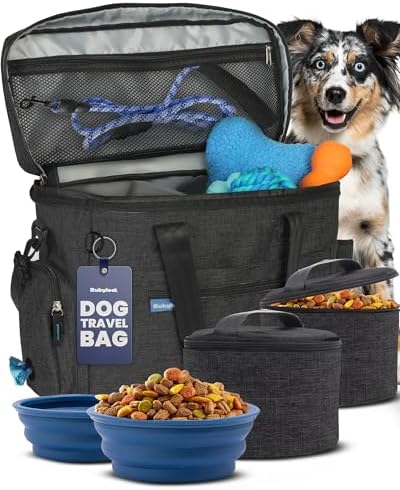 Rubyloo Original Doggy Bag™ Dog Travel Bag for Supplies with Travel Bowls