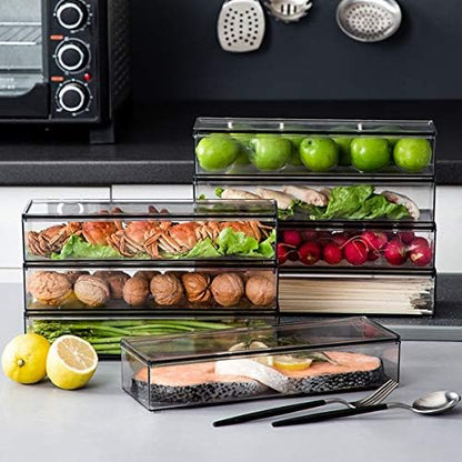 Transparent Flatware Tray Kitchen Drawer Organizer With Lid - Plastic Kitchen Cutlery Tray and Utensil Silverware Storage Container with Cover - Dinnerware Holder for Spoons Forks Knives