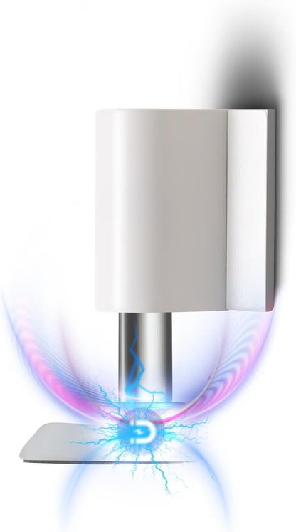 2 Pack Magnetic Door Stoppers Retractable Bottom of Door Holder No Drilling Mount Floor Door Stop with Screws and Adhesive Catch Door Keep Door Open White WT-2