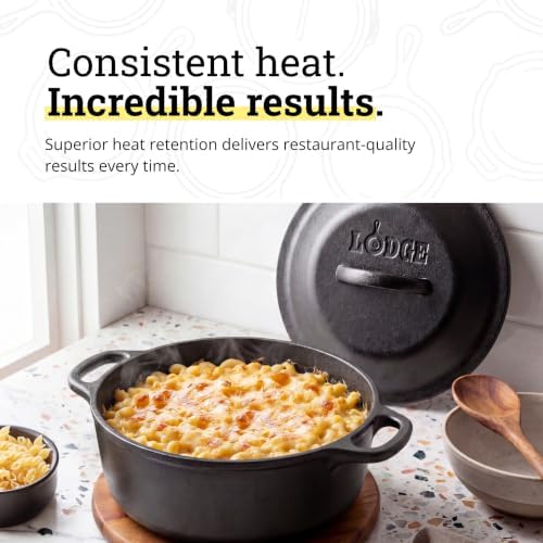 Lodge Cast Iron Dutch Oven with Loop Handle, Oven-Safe, 2 Quart