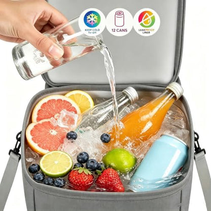 2-in-1 Cooler Organizer Insert for X Large Bogg Bag Accessories, Portable Leak-Proof PEVA Insulated Cooler & Mesh Storage Bag Divider, Ideal Beach Rubber Tote Gift for Travel & Picnic