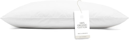 BOLL & BRANCH Down Alternative Pillow - Firm, King - Cooling Shell - Hypoallergenic Primaloft Luxury Down Alternative Fill - Superior Support