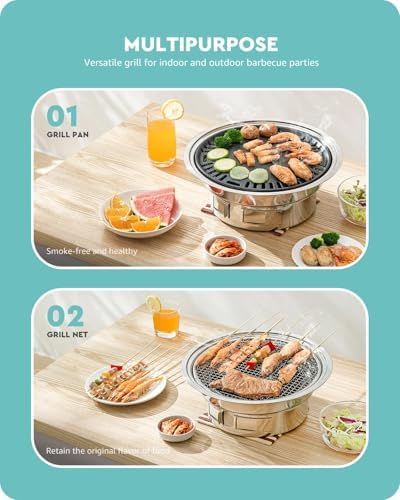 Baffect Korean Charcoal Grill For Indoor BBQ Cooking & Outdoor Camping