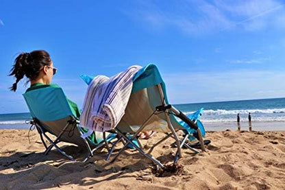Nice C Low Beach Camping Folding Chair, River Sand Lake Chair (1 Pack Blue)