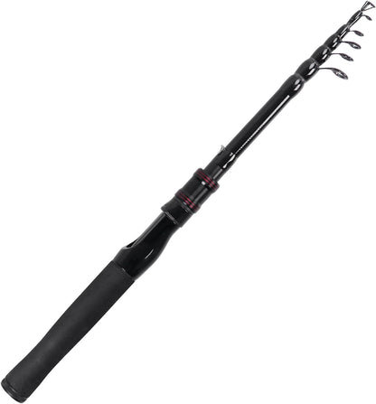 Telescopic Fishing Rod, Collapsible Fishing Rod Portable Spinning Pole for Saltwater and Freshwater, Carbon Fiber Lightweight and Compact Design