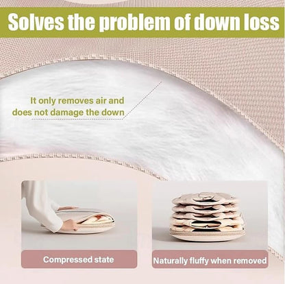Space Saving Hanging Garment Bag With Self Compression Zipper,Garment Bags for Travel,Dust Cover for Coats Down Jackets, Closet Clothes Organizer with Clear Window (Beige, L*2Pcs)