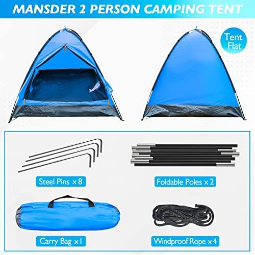2 Person Camping Dome Tent,Waterproof Lightweight Portable Tents for Outdoor Camping Hiking Travel