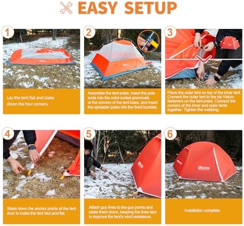 Ultralight Backpacking Tent, Waterproof Camping Tent for Hiking