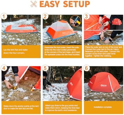Ultralight Backpacking Tent, Waterproof Camping Tent for Hiking