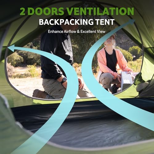 Naturehike Bleik-A 2-3 Person Camping Tent, Waterproof Double Layer Lightweight Backpacking Tents for Camping